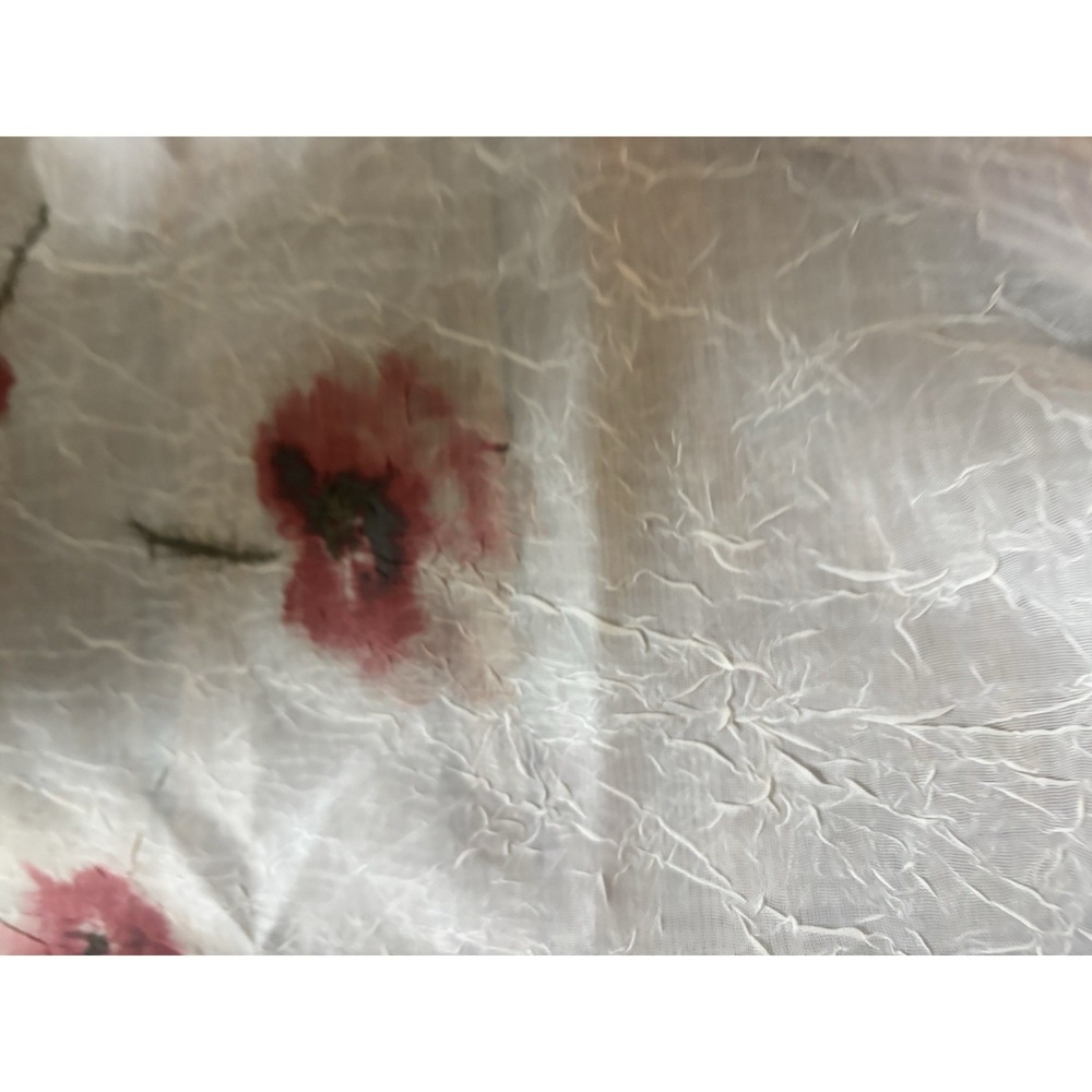 Unbranded Red Poppies SEMI-SHEER ROD POCKET PANELS‎ (4) 49"x84" Floral - Picture 6 of 7